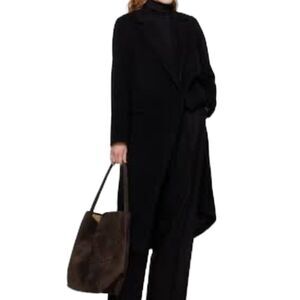 Vintage 1950’s Anglo Fabrics Black Wool Swing Coat